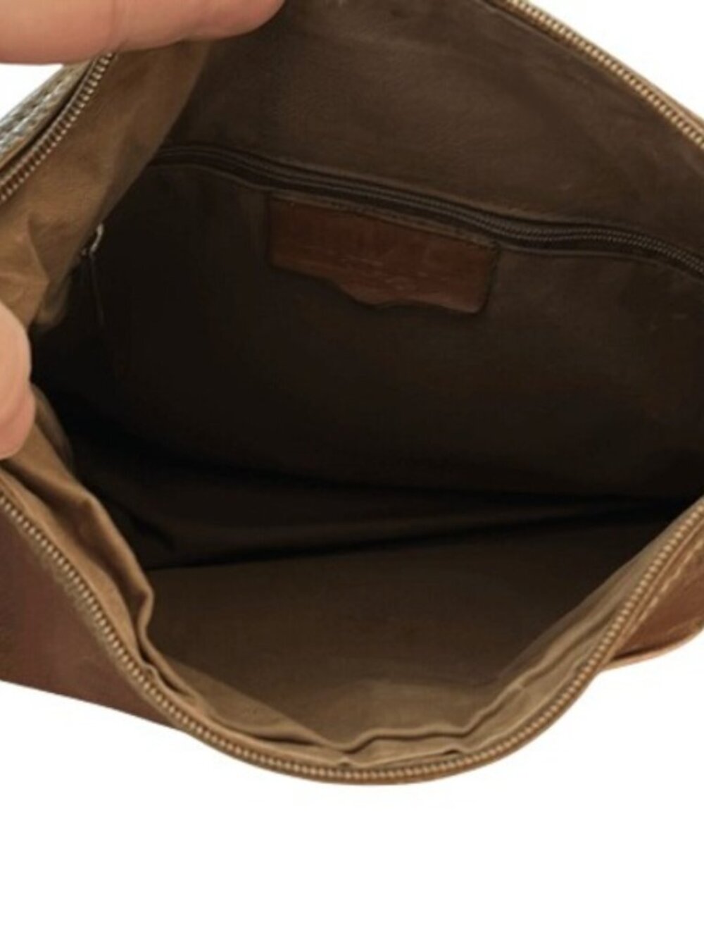 Unisa Brown Genuine Leather Shoulder Bag Classic Minimalist Purse - Picture 7 of 8